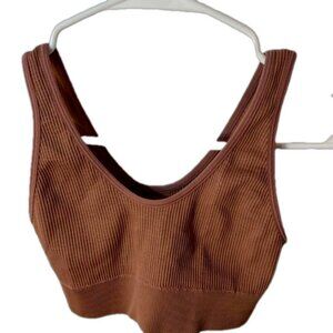 S aerie Brown real good ribbed bralette